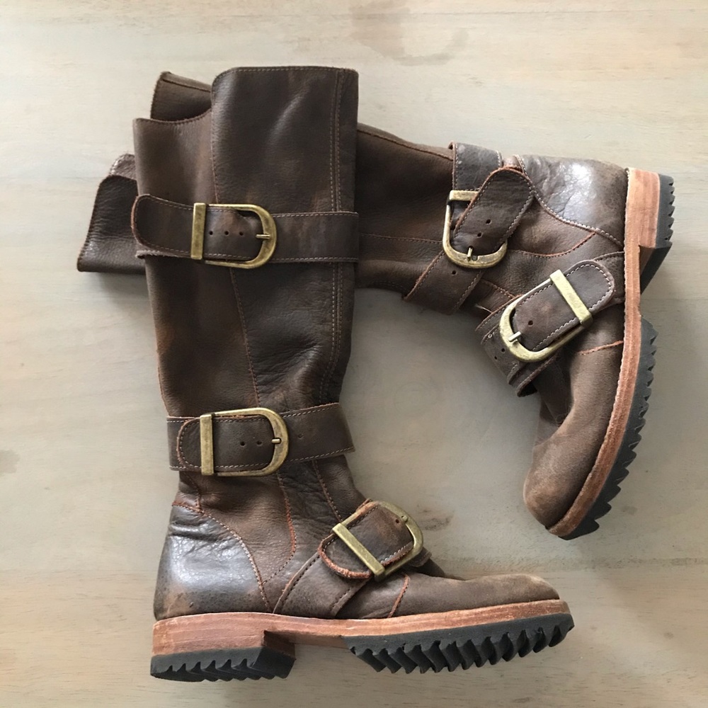 US Artisan/Jim Barnier 3 Buckle Brown Leather Boots